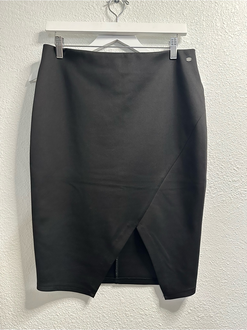 GUESS Black Pencil Skirt with Front Wrap Detail